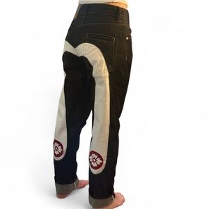 Stylish Black and White Evisu-like Jeans